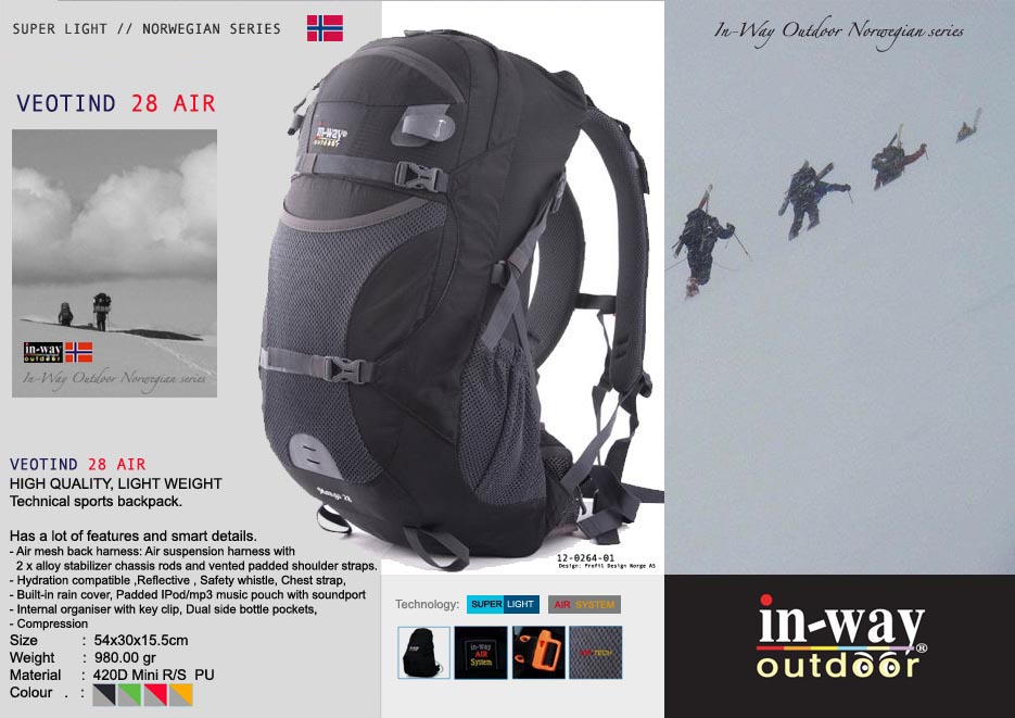 In-Way Veotind 28 ultra light tech backpack kopi